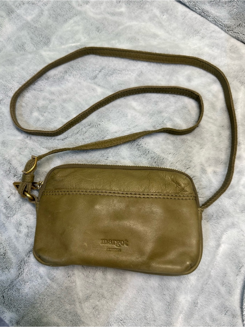 Margot New York Olive Leather Crossbody